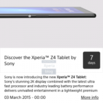 Sony Xperia Z4 Tablet Specification leaked 3